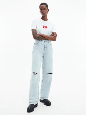 Calvin Klein dámské bílé tričko - XS (YAF)