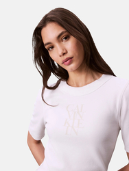 Calvin Klein dámské bílé tričko - L (YAA)