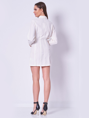 Calvin Klein dámské krémové košilové šaty - S (YBH)