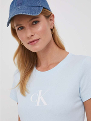 Calvin Klein dámské světle modré tričko - L (CYR)