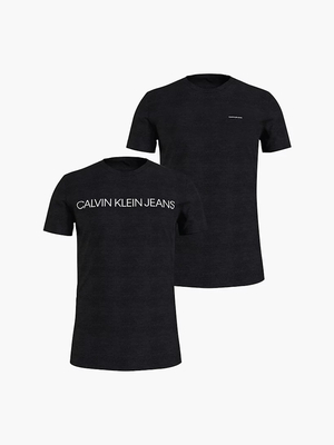 Calvin Klein pánské černé tričko 2 pack - L (BEH)