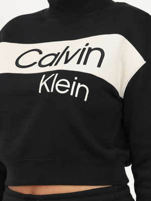 Calvin Klein dámská černá cropped mikina - XS (BEH)