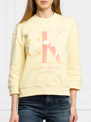 Calvin Klein dámská žlutá mikina Iridescent - M (ZHH)