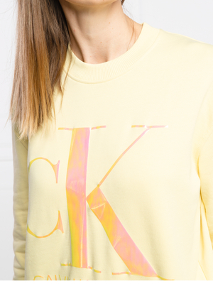 Calvin Klein dámská žlutá mikina Iridescent - M (ZHH)