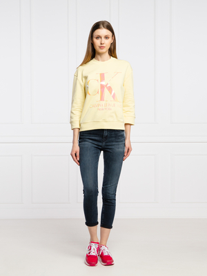 Calvin Klein dámská žlutá mikina Iridescent - M (ZHH)