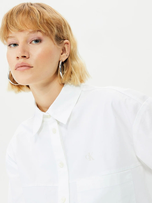 Calvin Kleiin dámská bílá košile - XS (YAF)