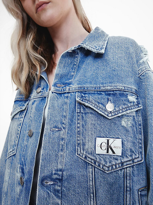 Calvin Klein dámská modrá džínová bunda - S (1A4)