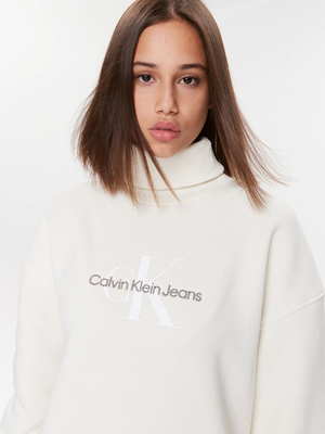 Calvin Klein dámské krémové teplákové šaty - L (YBI)