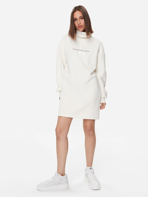 Calvin Klein dámské krémové teplákové šaty - XS (YBI)