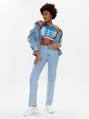 Calvin Klein dámský modrý cropped top - XS (0K9)