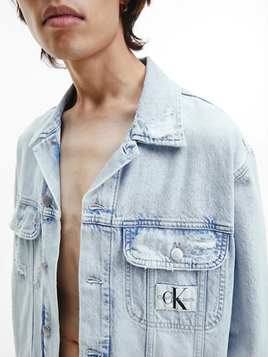 Calvin Klein pánská světle modrá džínová bunda - L (1AA)