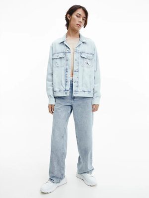 Calvin Klein pánská světle modrá džínová bunda - M (1AA)