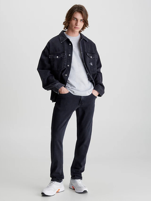 Calvin Klein pánské černé džíny AUTHENTIC STRAIGHT - 31/32 (1BY)