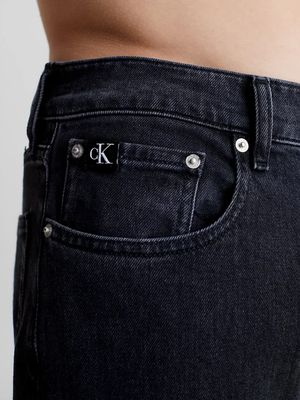 Calvin Klein pánské černé džíny AUTHENTIC STRAIGHT - 30/32 (1BY)