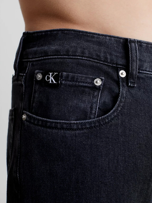 Calvin Klein pánské černé džíny AUTHENTIC STRAIGHT - 31/32 (1BY)