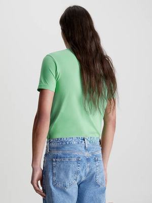 Calvin Klein pánské zelené tričko MICRO MONOLOGO - L (L1C)