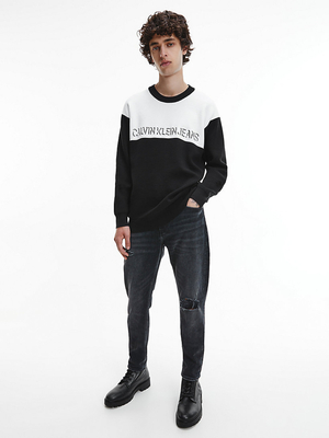 Calvin Klein pánský černobílý svetr - L (YAF)