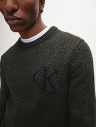 Calvin Klein pánský zelený svetr - M (LDD)