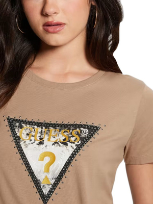 Guess dámské hnědé tričko - XS (G1DQ)
