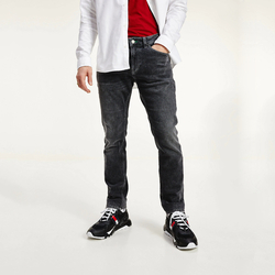 Tommy Jeans pánské tmavě šedé džíny Scanton - 34/34 (1BZ)