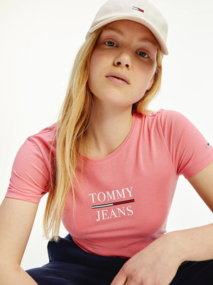 Tommy Jeans dámské růžové tričko - XS (TIF)