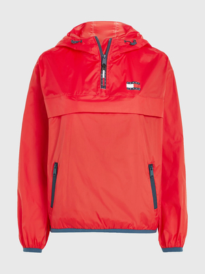 Tommy Jeans dámská červená bunda  - M (XNL)