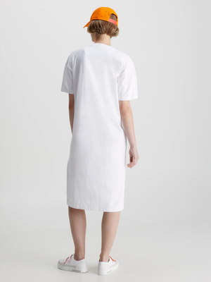 Calvin Klein dámské bílé šaty INSTITUTIONAL LONG T-SHIRT DRESS - XS (YAF)