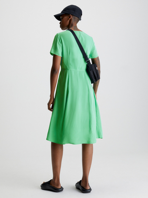 Calvin Klein dámské zelené šaty SHORT SLEEVE SEAMING DAY DRESS - XS (L1C)