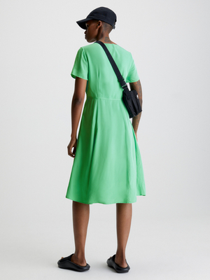 Calvin Klein dámské zelené šaty SHORT SLEEVE SEAMING DAY DRESS - L (L1C)