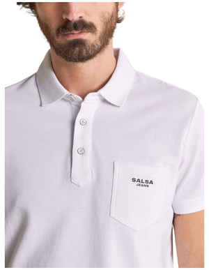 Salsa Jeans pánské bílé polo tričko - XL (0001)