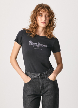 Pepe Jeans dámské černé tričko BEATRICE  - XS (999)