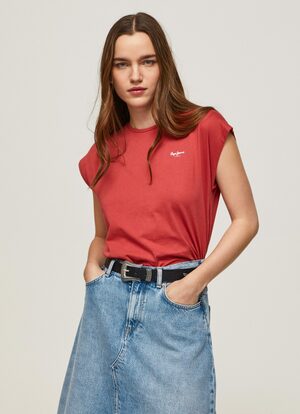 Pepe Jeans dámské červené tričko BLOOM - S (217)