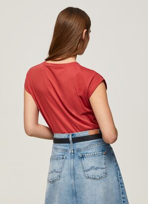 Pepe Jeans dámské červené tričko BLOOM - XS (217)