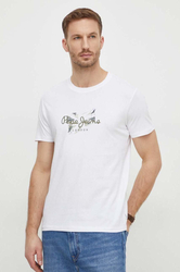 Pepe Jeans bílé pánské tričko  COUNT - S (800)