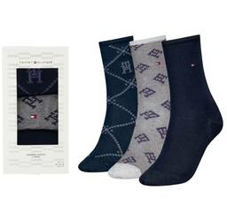Tommy Hilfiger dámské ponožky 3 pack - 35/38 (NAV)