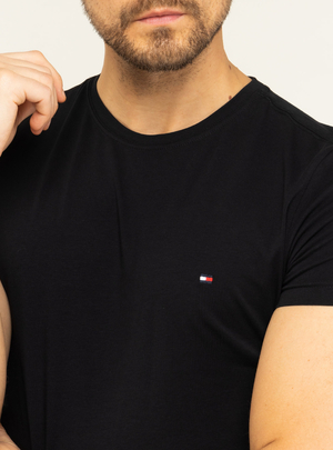Tommy Hilfiger pánské černé tričko Stretch - S (083)