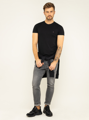 Tommy Hilfiger pánské černé tričko Stretch - S (083)