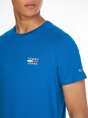 Tommy Jeans pánské modré tričko CHEST LOGO - M (C22)
