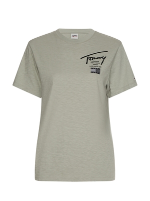 Tommy Jeans dámské zelené tričko - L (PMI)