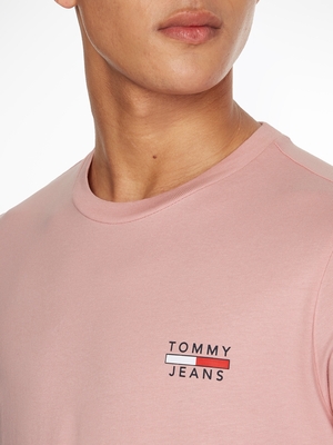 Tommy Jeans pánské růžové tričko CHEST LOGO  - M (TH9)