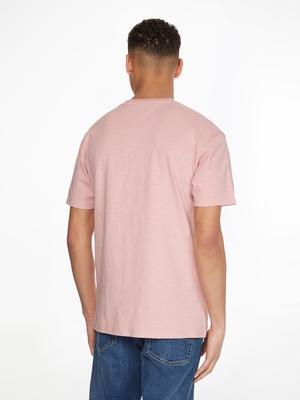 Tommy Jeans pánské růžové triko BOX CORP LOGO  - L (TH9)