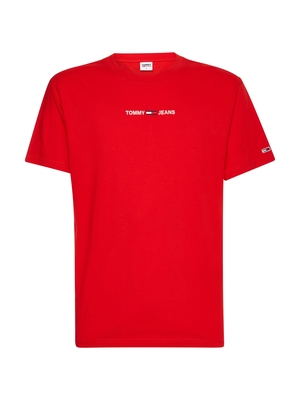 Tommy Jeans pánské červené triko - L (XNL)