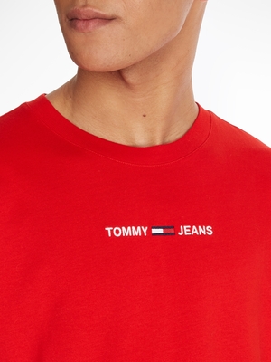 Tommy Jeans pánské červené triko - S (XNL)