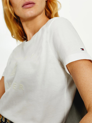 Tommy Hilfiger dámské bílé tričko - S (YBL)