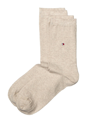 Tommy Hilfiger dámské béžové ponožky 2 pack - 39 (LIGHTBE)