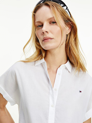 Tommy Hilfiger dámská bílá košile Voile - 36 (YCF)
