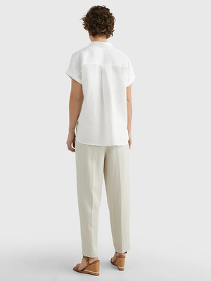 Tommy Hilfiger dámská bílá lněná košile  - 34 (YBL)