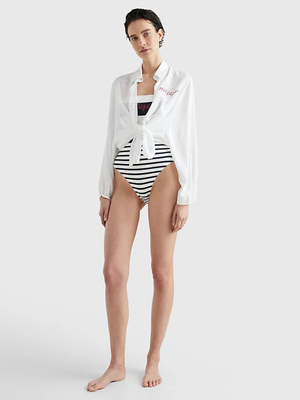 Tommy Hilfiger dámská bílá plážová košile  - S (YBR)