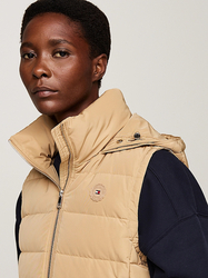 Tommy Hilfiger dámská hnědá péřová vesta - S (RBL)