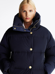 Tommy Hilfiger dámská tmavě modrá péřová bunda - M-L (DW5)